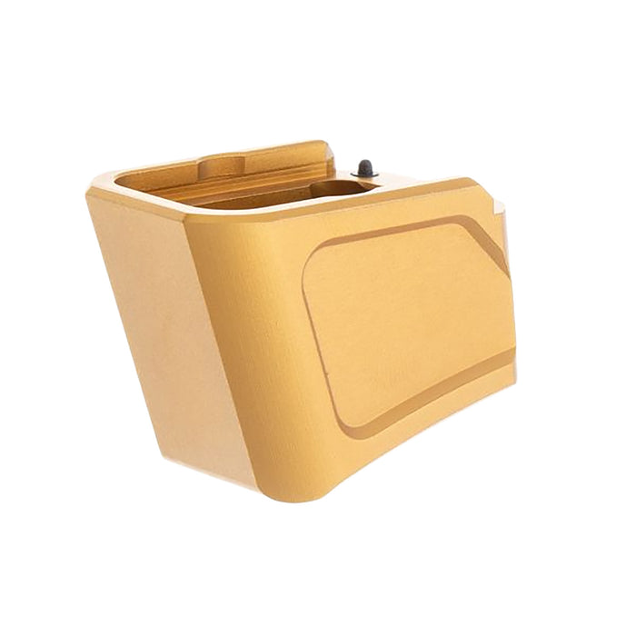 Tyrant CNC TDG17MAGEXGLD  Magazine Extension Fits Glock 17/22/34/35/19X Gold Aerospace Grade Aluminum