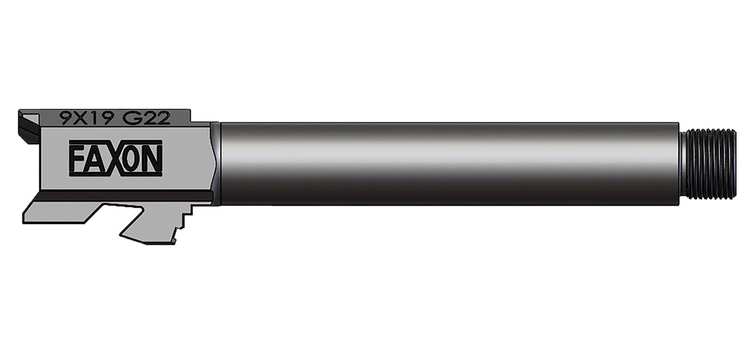 Faxon Firearms GA910N22NGQ-T Duty Series  9mm Luger Threaded Black Nitride Steel, Fits G22 Gen2-4