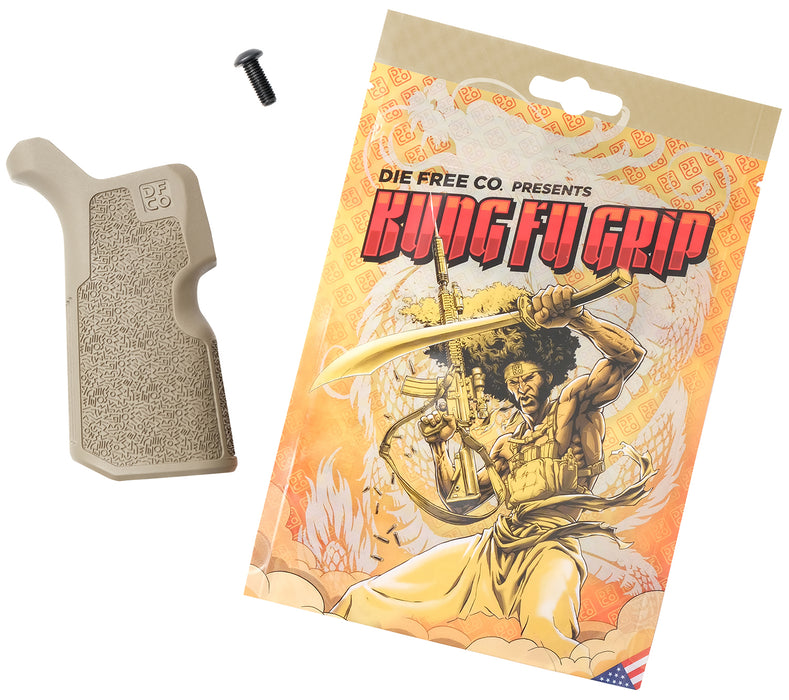 Die Free Co Llc KFGFDE Kung Fu Grip  Flat Dark Earth Nylon Fits AR15/M4/AR10/SR25