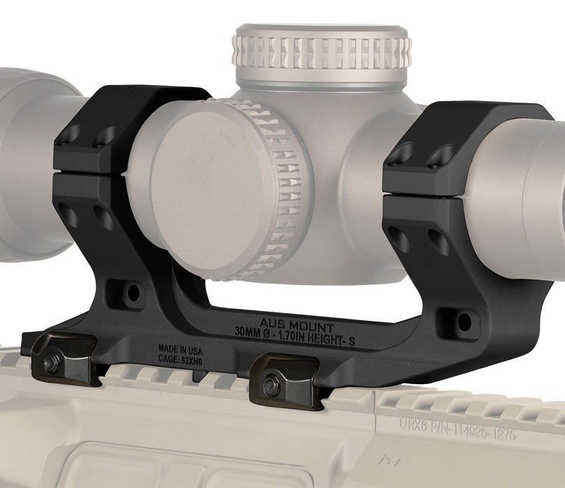 Reptilia LLC 100238 AUS Optic Mount Black 7075-T6 Aluminum 30mm Tube Mil-Spec 1913 Picatinny Rail Mount