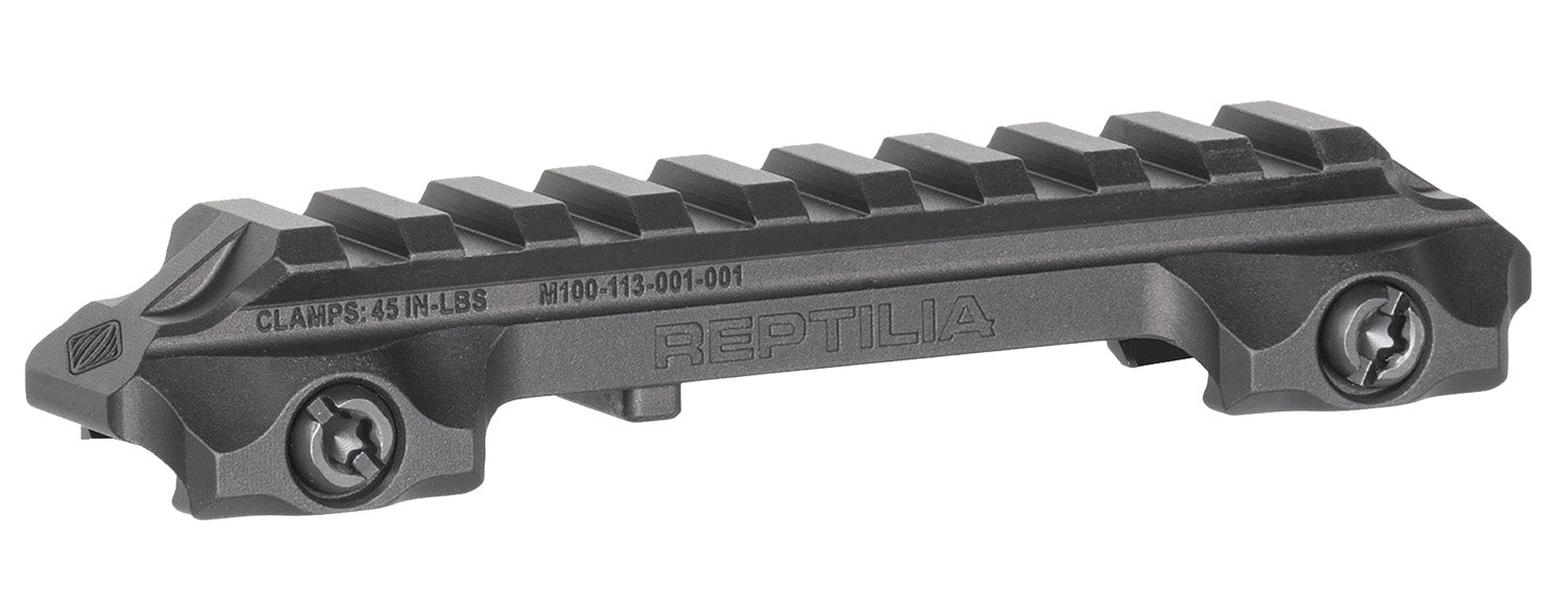 Reptilia LLC 100270 RMU Mount 9 Slot Black 7075-T6 Aluminum Mil-Spec 1913 Picatinny Rail Mount