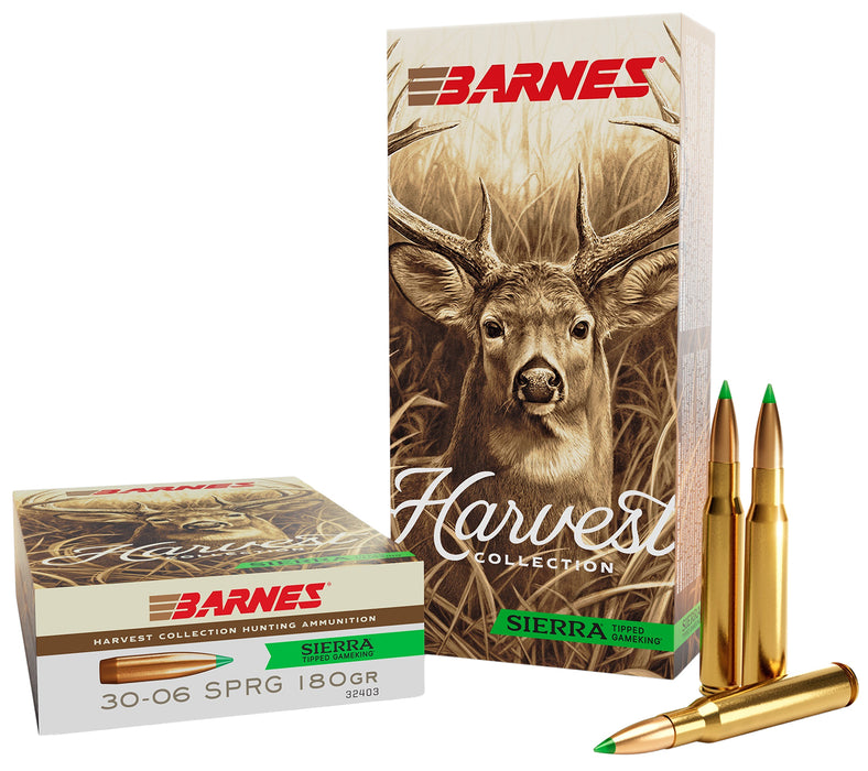 Barnes Bullets 32403  Harvest 30-06Springfield 180gr Sierra Tipped GameKing 20 Per Box/10 Case