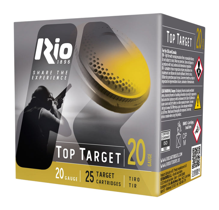 Rio Ammunition TT208 Top Target  20Gauge 2.75" 7/8oz 8Shot 25 Per Box/10 Case