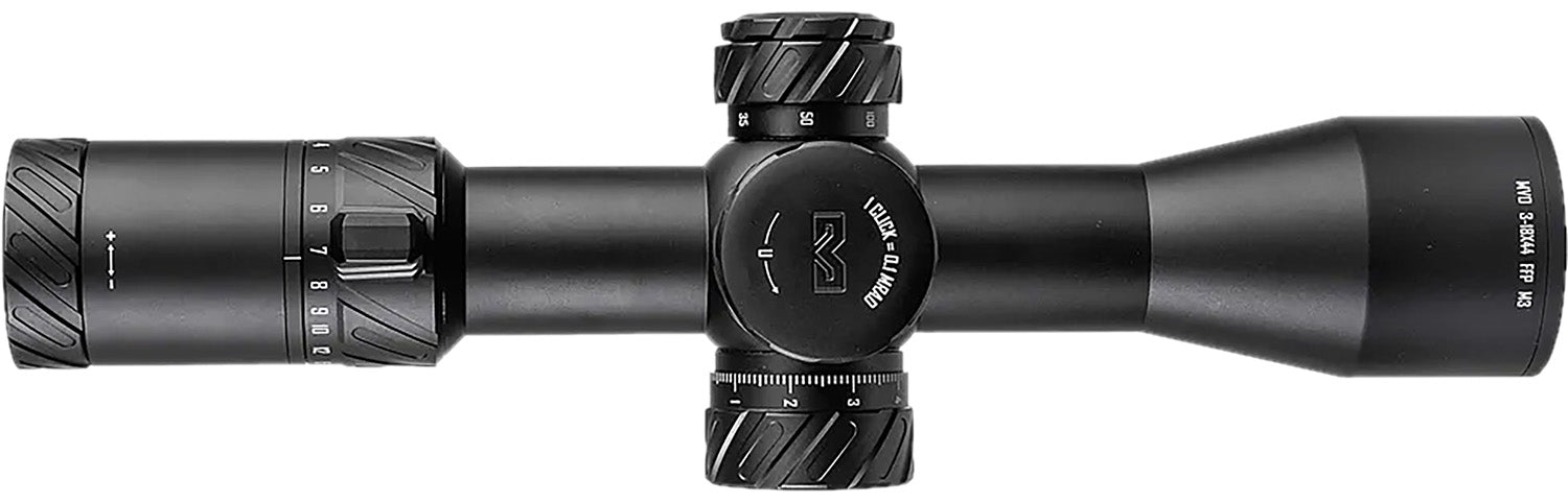 Meprolight USA 901246703 MVO  Matte Black Anodized 3-18x44mm, 34mm Tube, Illuminated M3 MRAD Etched Green/Red Reticle
