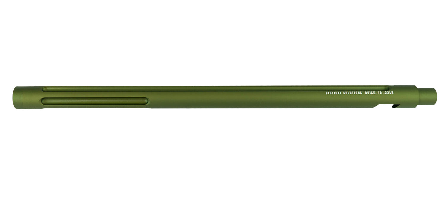 Tactical Solutions 1022TEMOD X-Ring Barrel 22 LR 16.50" OD Green Matte Finish Aluminum Material with Fluting & Threading for Ruger 10/22