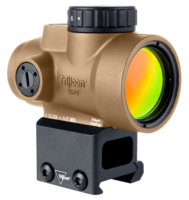 Trijicon 2200349 MRO SD  Coyote Tan 1x25mm 2 MOA Green Dot Reticle Lower 1/3 Co-Witness Mount
