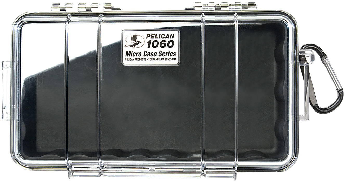 Pelican 1060025100 Micro Case  Black/Clear Polycarbonate 9.88" Long