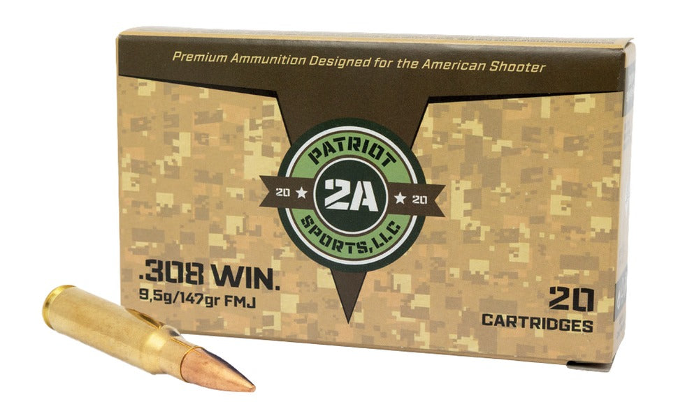 PATRIOT SPORTS LLC P308147F   308 Win 147gr Full Metal Jacket 20 Per Box/50 Case