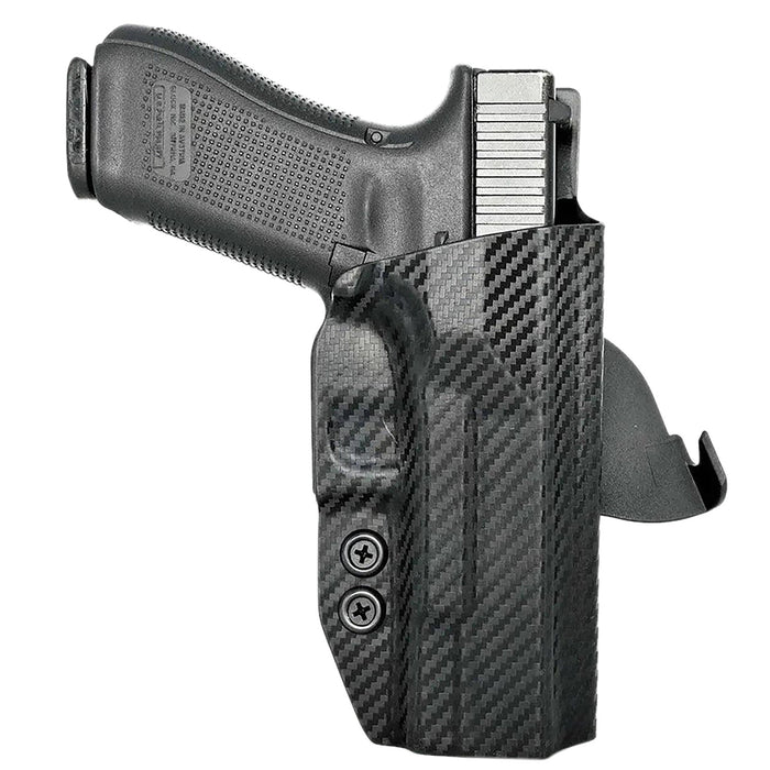 Rounded Gear GLK172231CFRHOWBPDL  Paddle Holster OWB Black Carbon Fiber Kydex Fits Glock 17 Right Hand