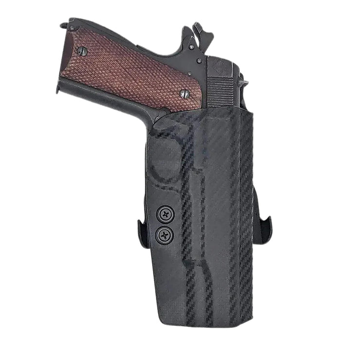 Rounded Gear CEX19115NRCFRHOWBPDL  Paddle Holster OWB Black Carbon Fiber Kydex Fits 1911 5" Right Hand
