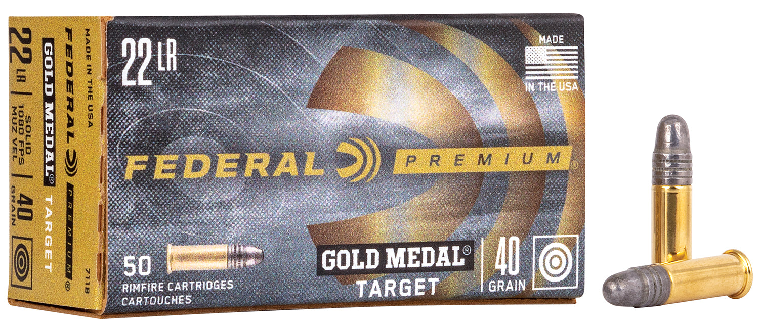 Federal 711B Gold Medal  22LR 40gr Lead Round Nose 50 Per Box/100 Case