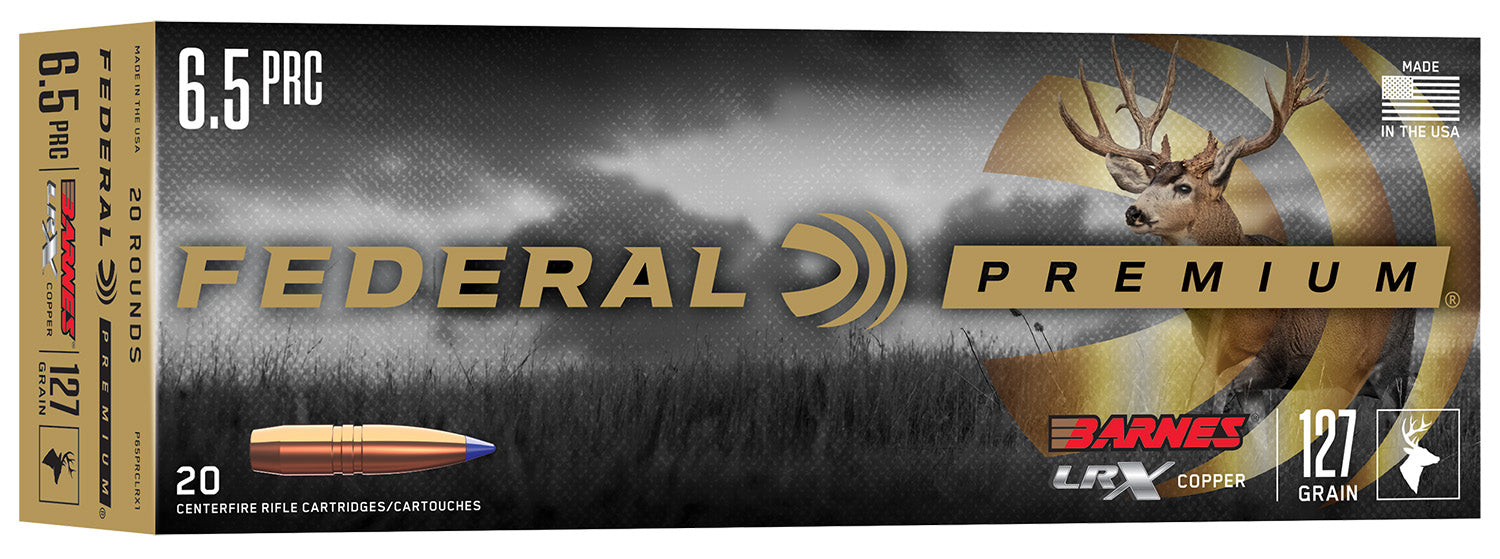 Federal P65PRCLRX1 Premium  6.5PRC 127gr Barnes LRX Lead Free 20 Per Box/10 Case