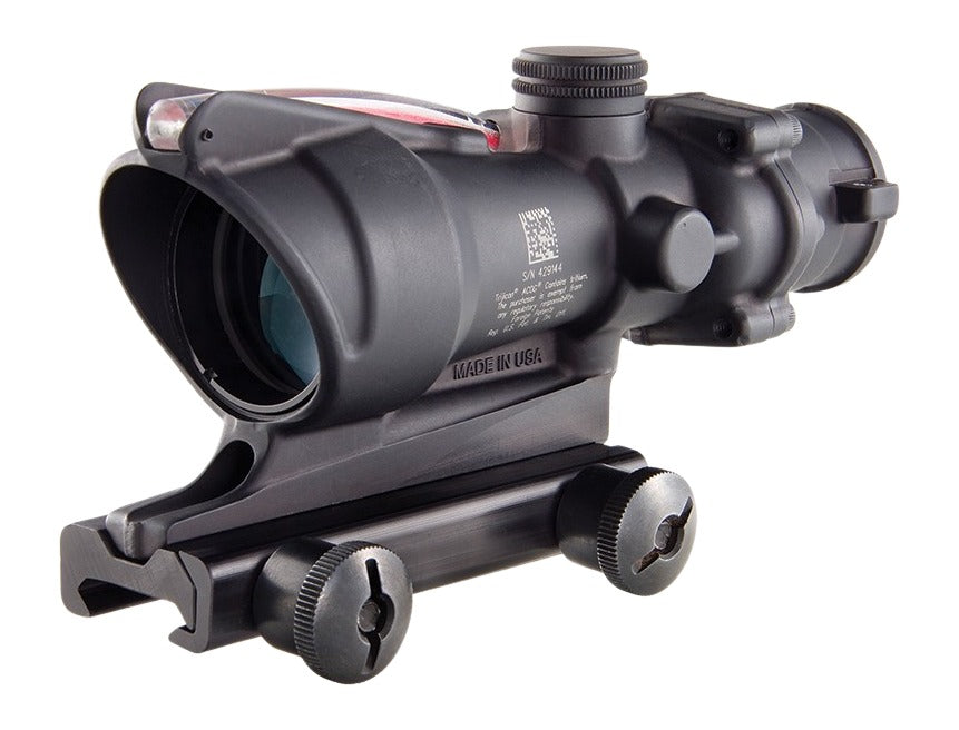 Trijicon 100230 ACOG  Black Hardcoat Anodized 4x32mm Illuminated Red Chevron Reticle