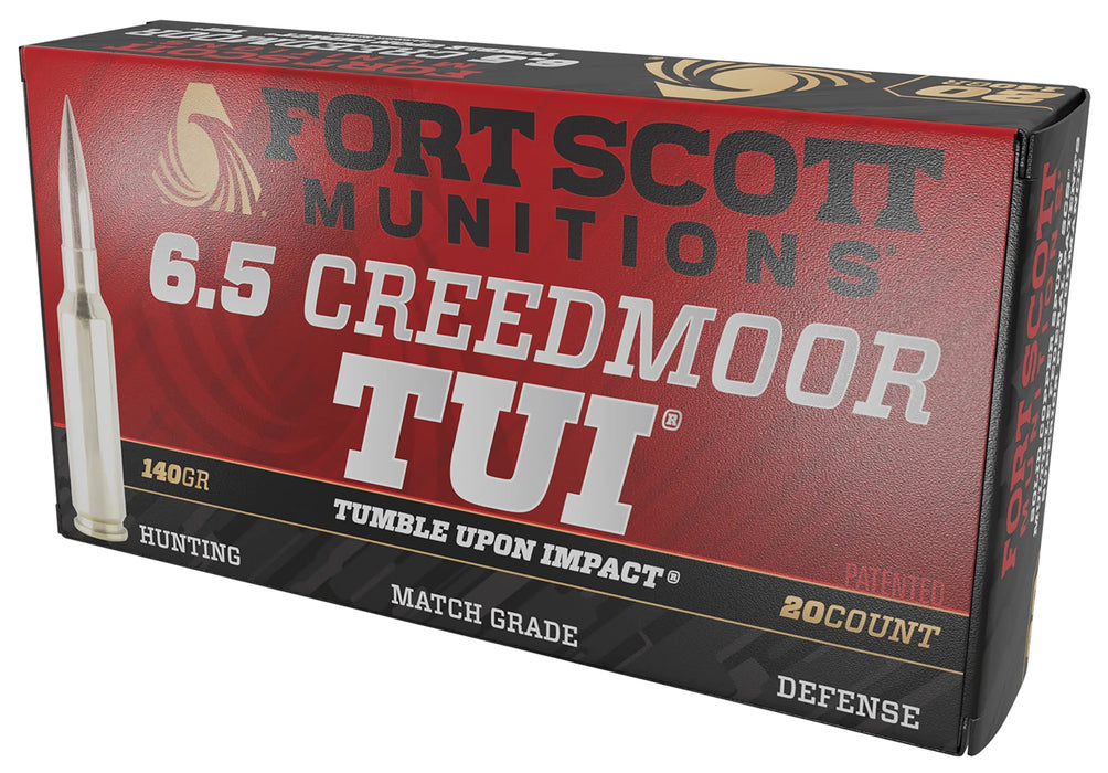 Fort Scott Munitions 65CM-140-SCV2 Tumble Upon Impact (TUI)  6.5Creedmoor 140gr Solid Copper Spun 20 Per Box/10 Case