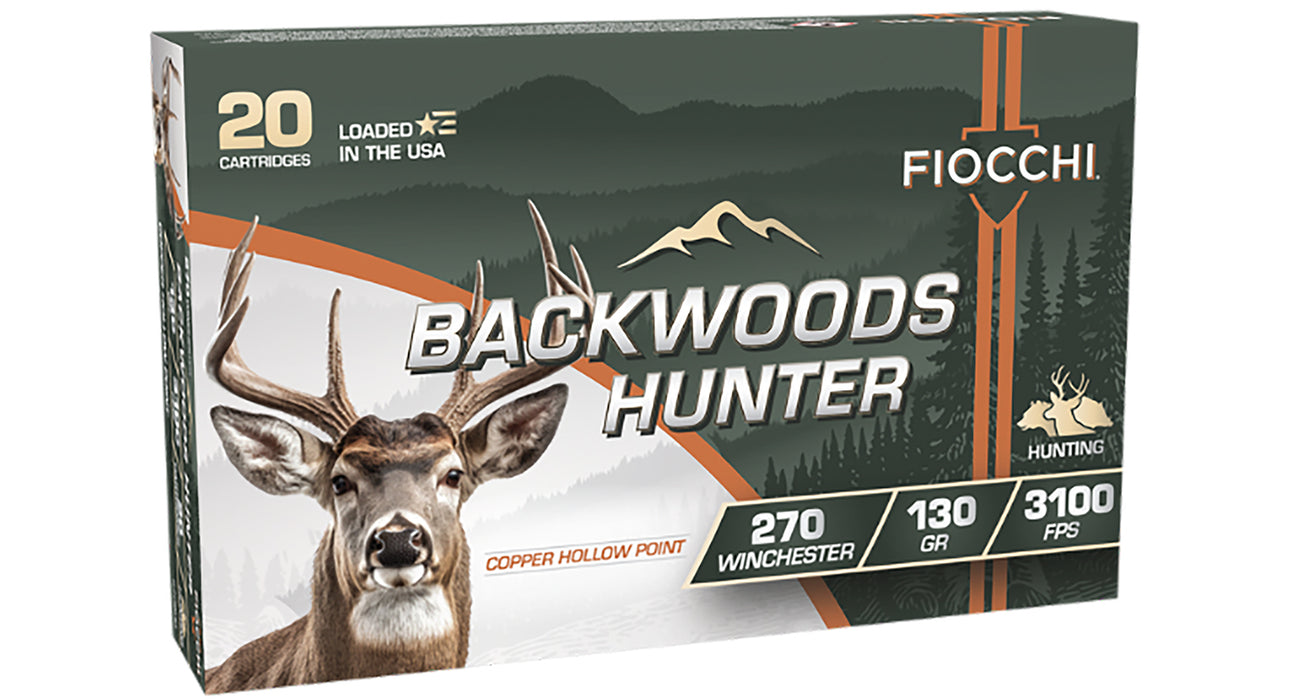 Fiocchi 270BHC Backwoods Hunter  270Win 130gr Copper Hollow Point 20 Per Box/10 Case
