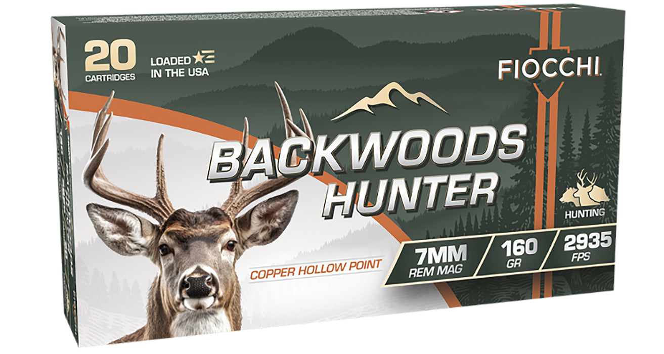 Fiocchi 7RMBHC Backwoods Hunter  7mmRemMag 160gr Copper Hollow Point 20 Per Box/10 Case