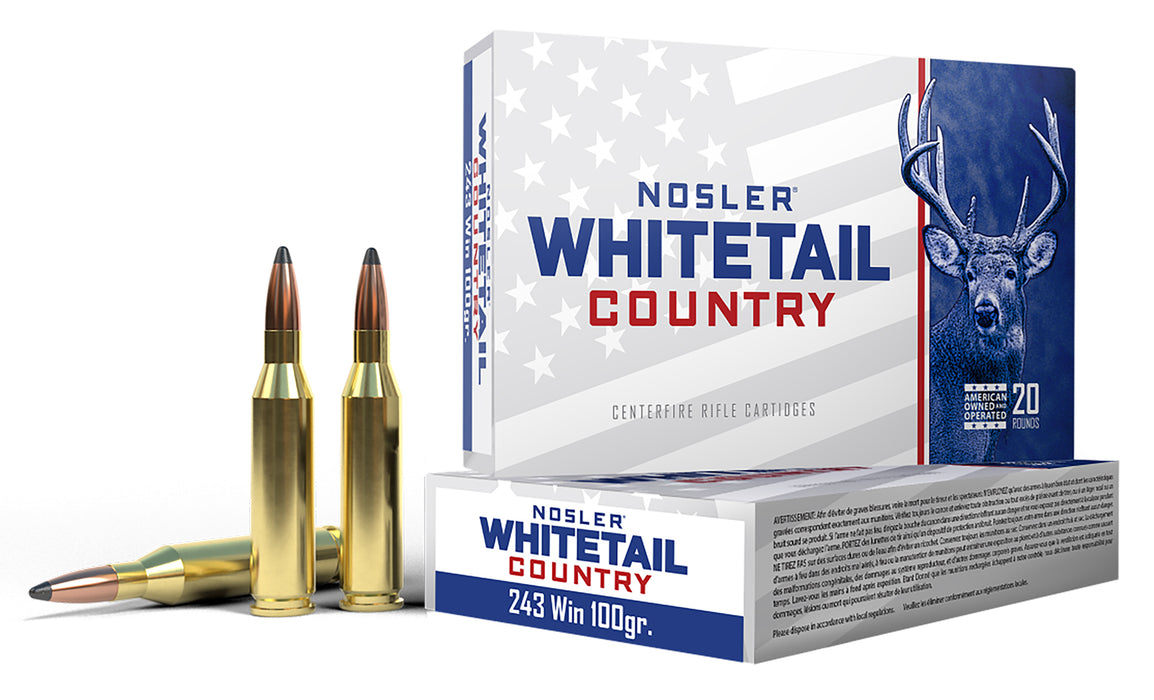 Nosler 40122 Whitetail Country  243Win 100gr 20 Per Box/10 Case