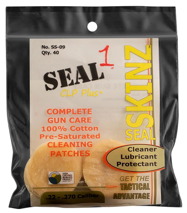 Seal 1 SS-09 Seal SKINZ Cleaning Patches/Cloths 22-270 Cal 1.25" Cotton