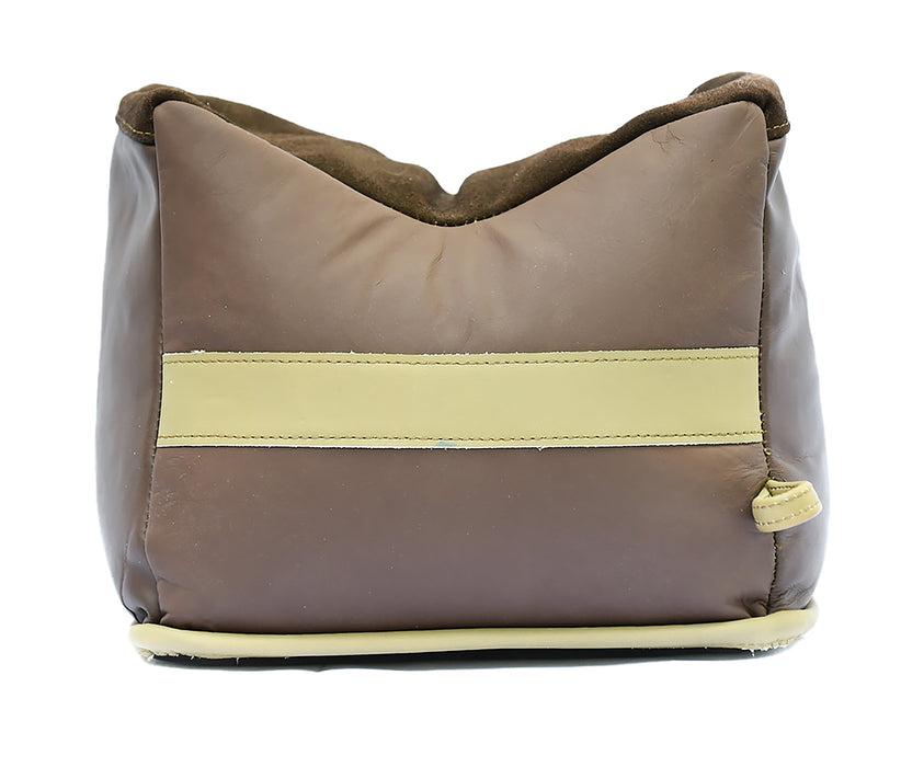 BenchMaster BMALBBLF Bench Bag  Rifle Large Empty Brown Leather Front Bag .55 lbs