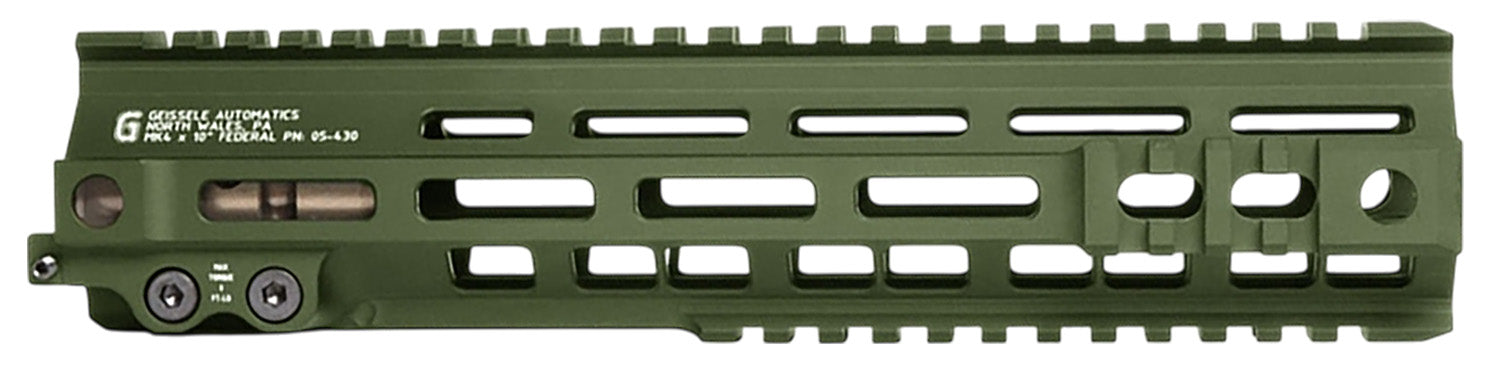 Geissele Automatics 05430ODG Super Modular Rail Mk4 ODG Aluminum 10" Long