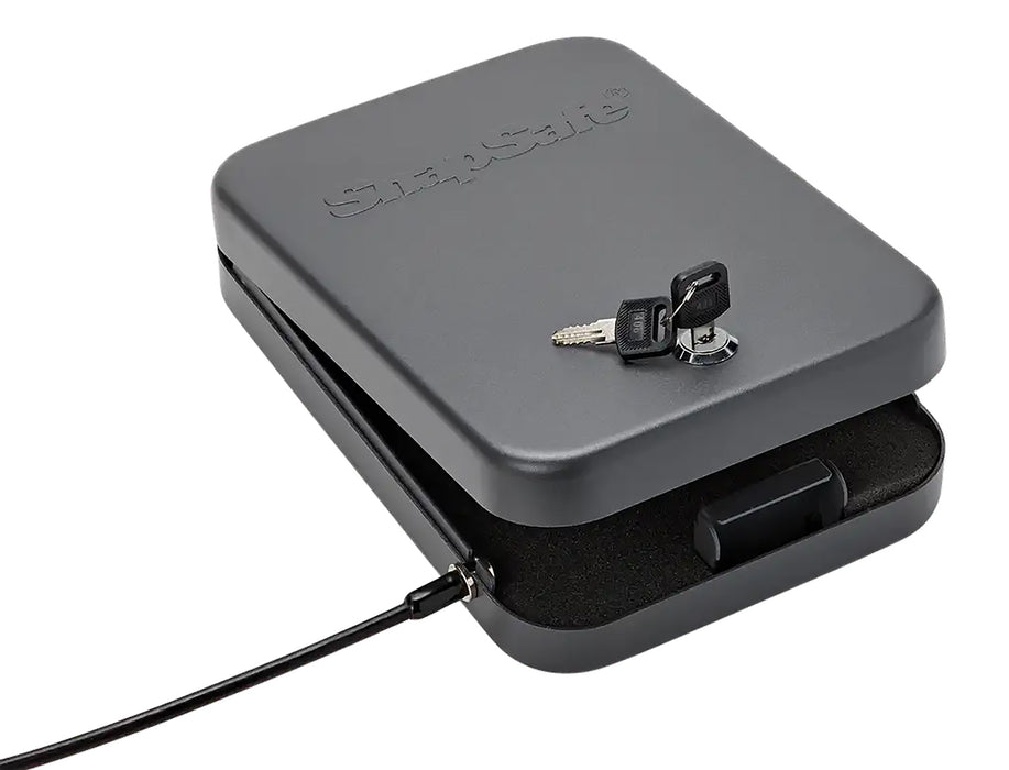 SnapSafe 75210 Lock Box  XL Key Entry Black Steel Holds 1 Handgun 10" W x 7" H x 2" D