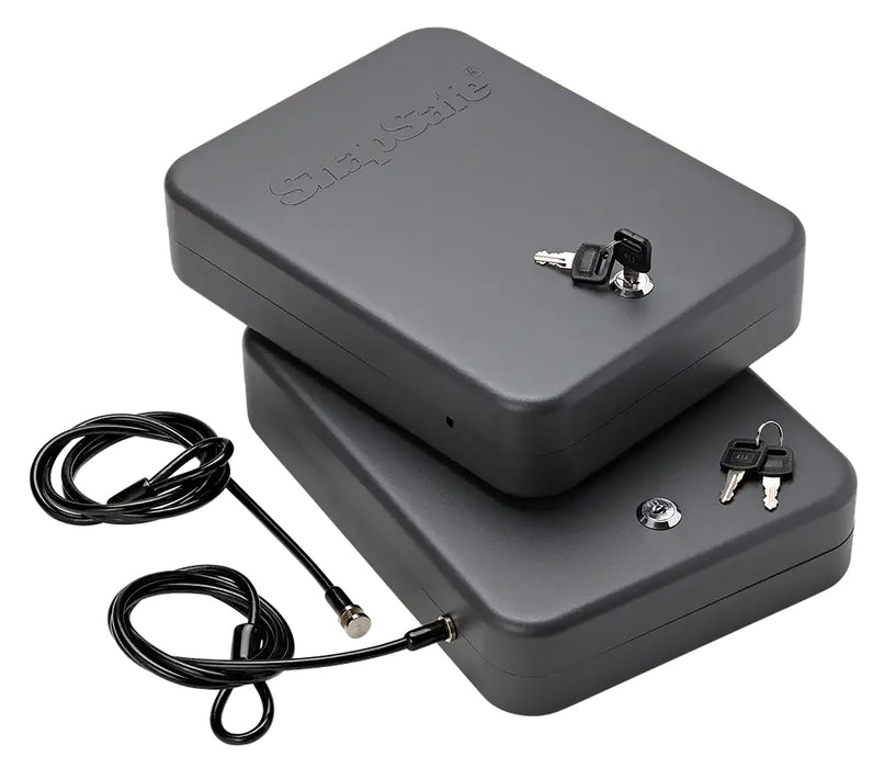 SnapSafe 75221 Lock Box  2XL Key Entry Black Steel 11.50" L x 8.50" W x 2.50" D 2pk