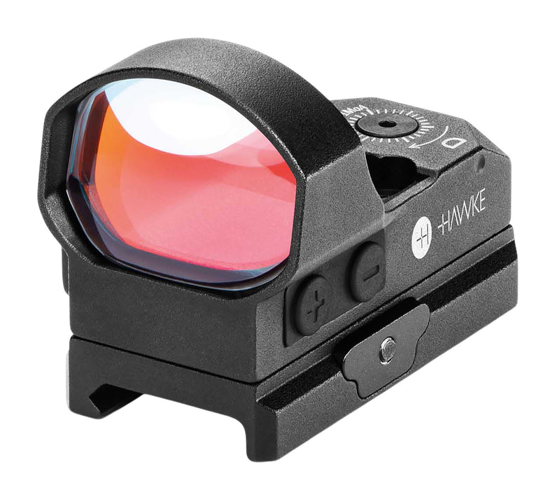 Hawke Sport Optics 12145 Reflex Sight  Black 1x34mm Illuminated Circle w/Red Dot Reticle Weaver Rail Mount