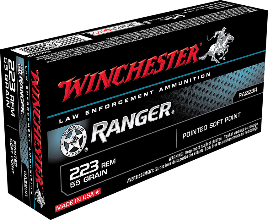 Winchester Ammo RA223RY   223Rem 55gr Pointed Soft Point 20 Per Box/50 Case