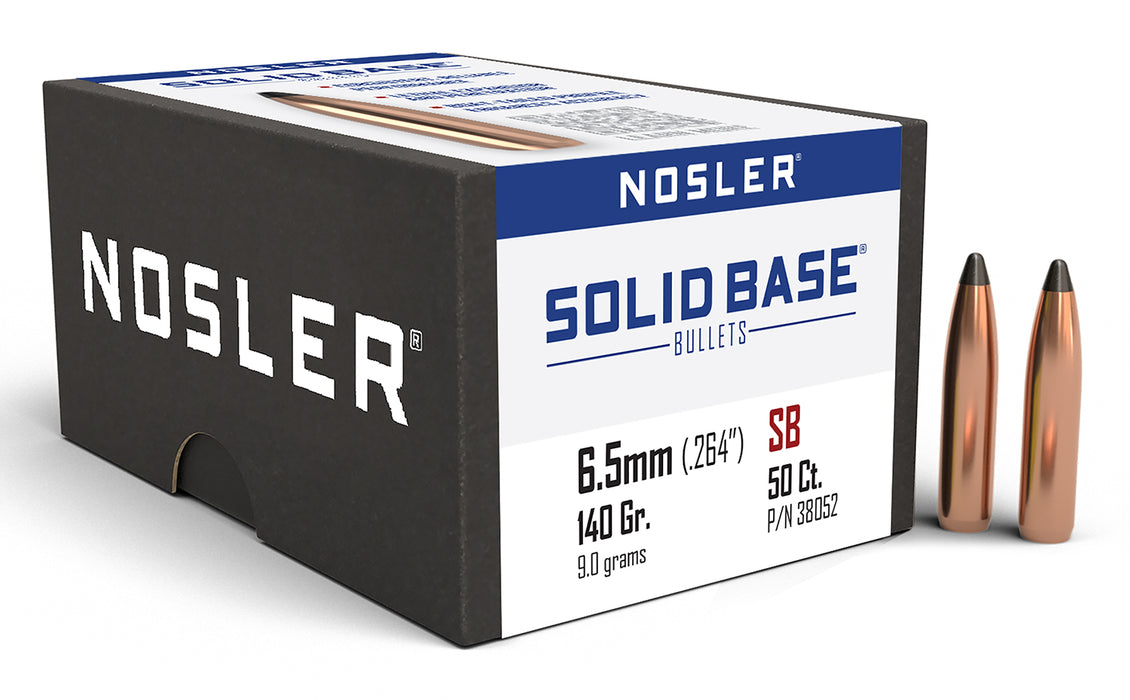 Nosler 38052 Solid Base  6.5mm 140gr Soft Point 50CT