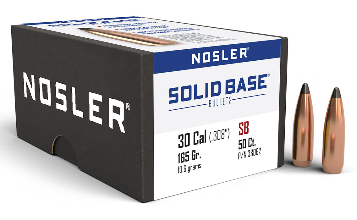 Nosler 38062 Solid Base  30Cal 165gr Soft Point 50CT