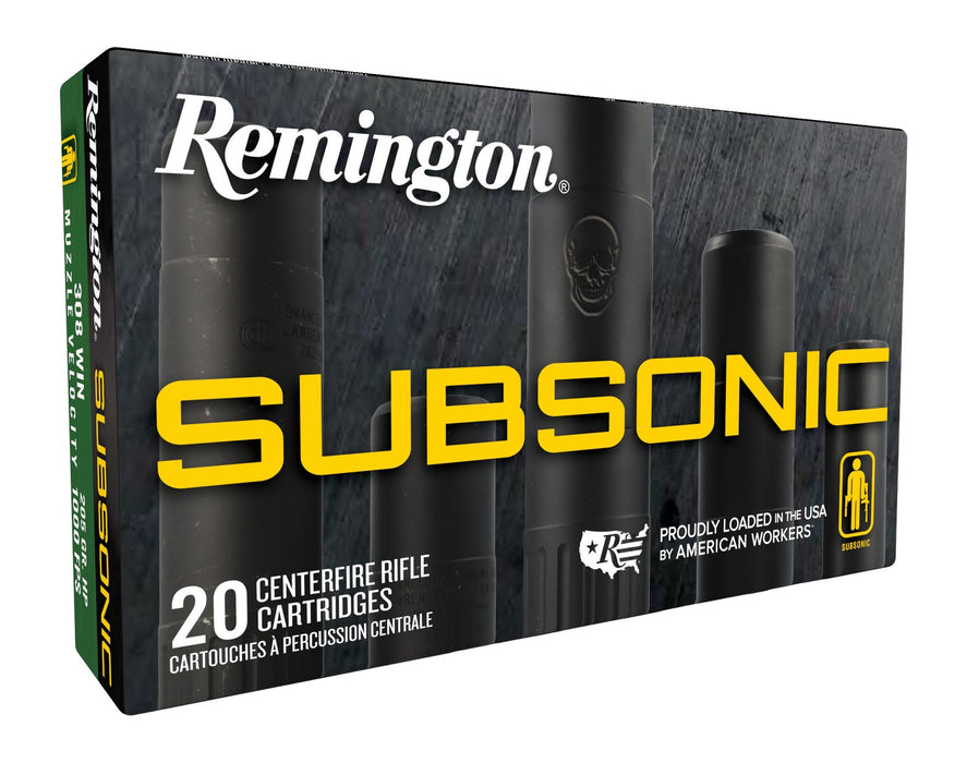 Remington Ammunition 27746 Subsonic  308Win 190gr Bonded Hollow Point 20 Per Box/10 Case