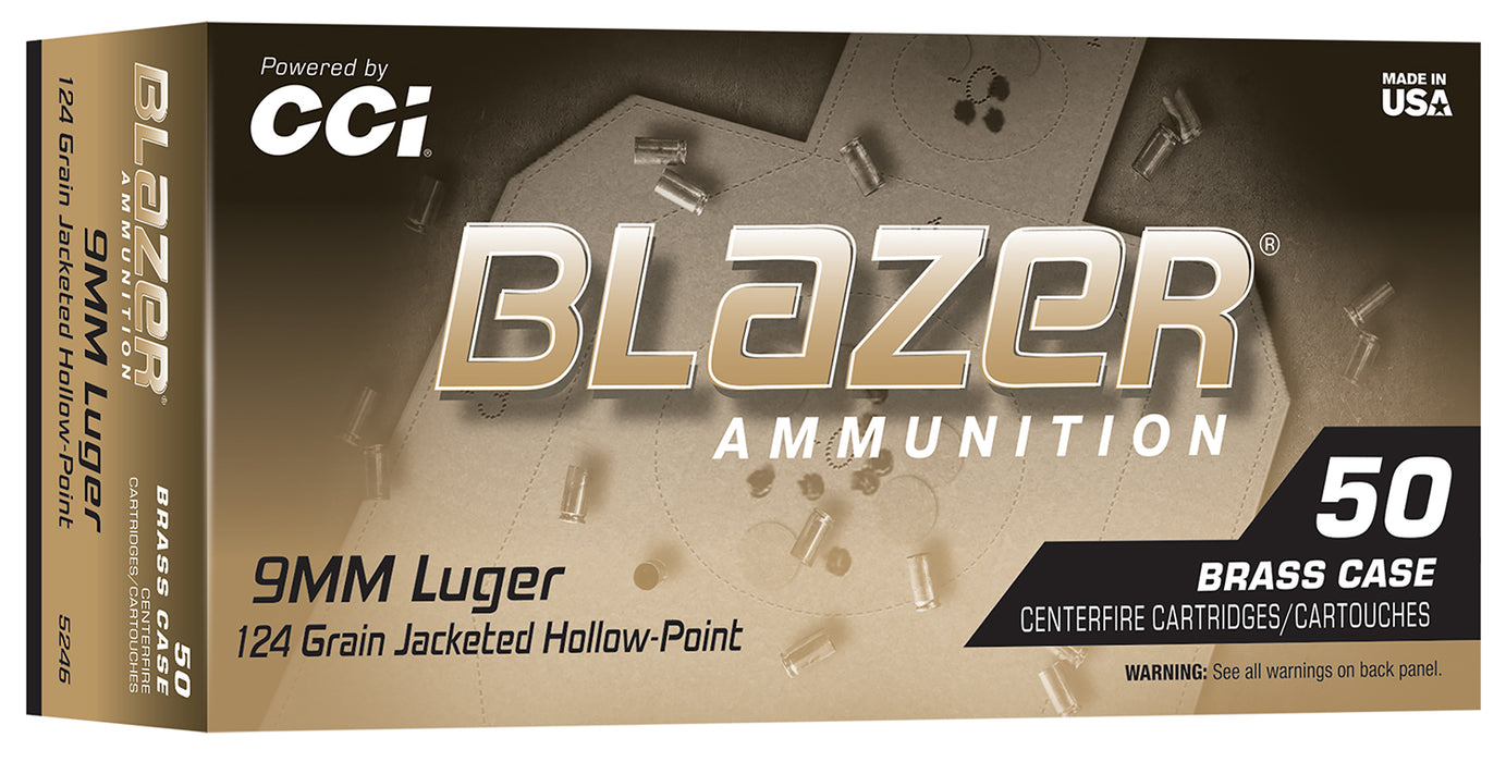 CCI 5246  BLAZER BRASS    9MM  124 JHP      50/10
