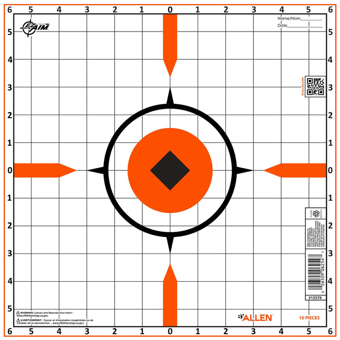 ALLEN 15576   RIGID SIGHT-IN TARGET 10PK