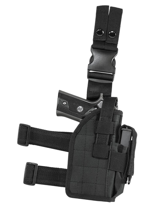 NcStar CVDLHOL2954B Drop Leg  Leg Black PVC Fabric Leg Fits Full Size Semi-Auto Fits Compact Semi-Auto Right Hand