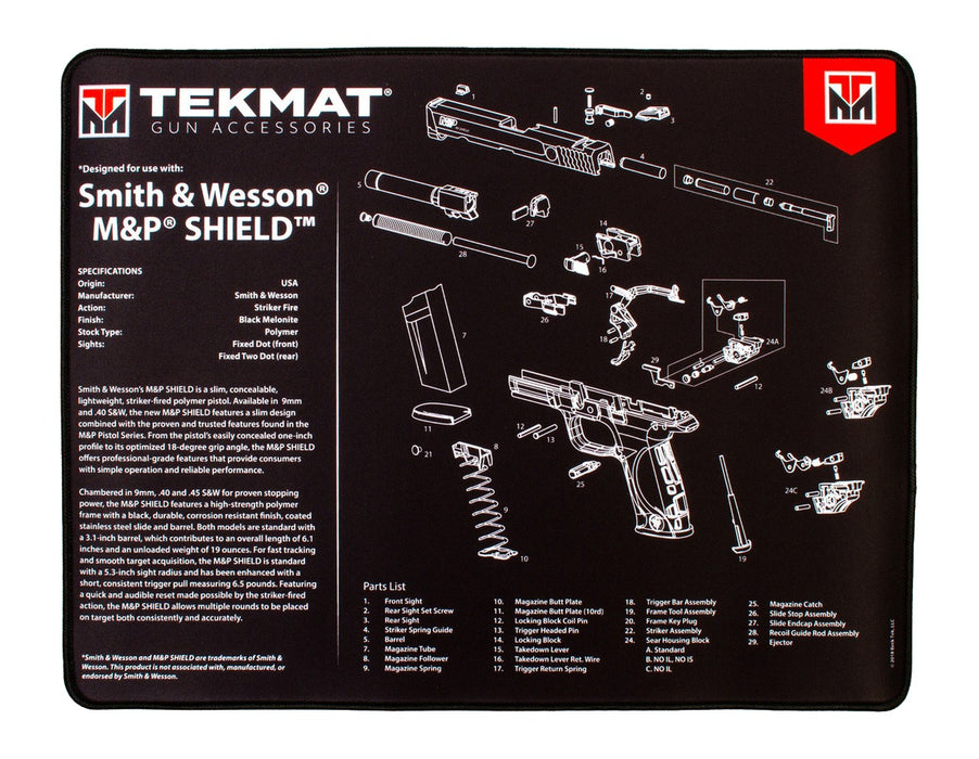 TEKMAT TEK-R20-SW-MP-SHIELD 20X15 ULTRA GLK S&WSHL