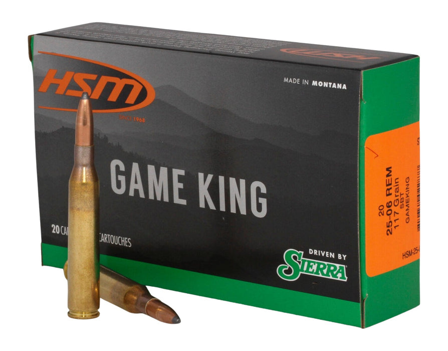 HSM 25069N Game King  25-06 Rem 117 gr Sierra GameKing Spitzer Boat Tail 20 Per Box/ 20 Case