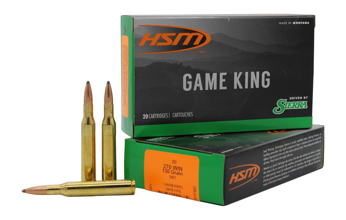 HSM 27012N Game King  270 Win 130 gr Sierra GameKing Spitzer Boat Tail 20 Per Box/ 20 Case