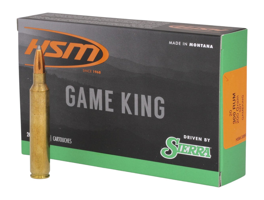 HSM 300RUM14N Game King  300 RUM 200 gr Sierra GameKing Spitzer Boat Tail 20 Per Box/ 20 Case