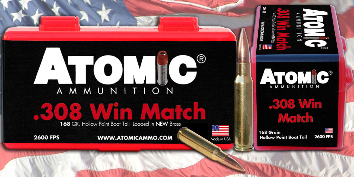Atomic Ammunition 00460 Rifle  308 Win 168 gr Tipped MatchKing 20 Per Box/10 Cs
