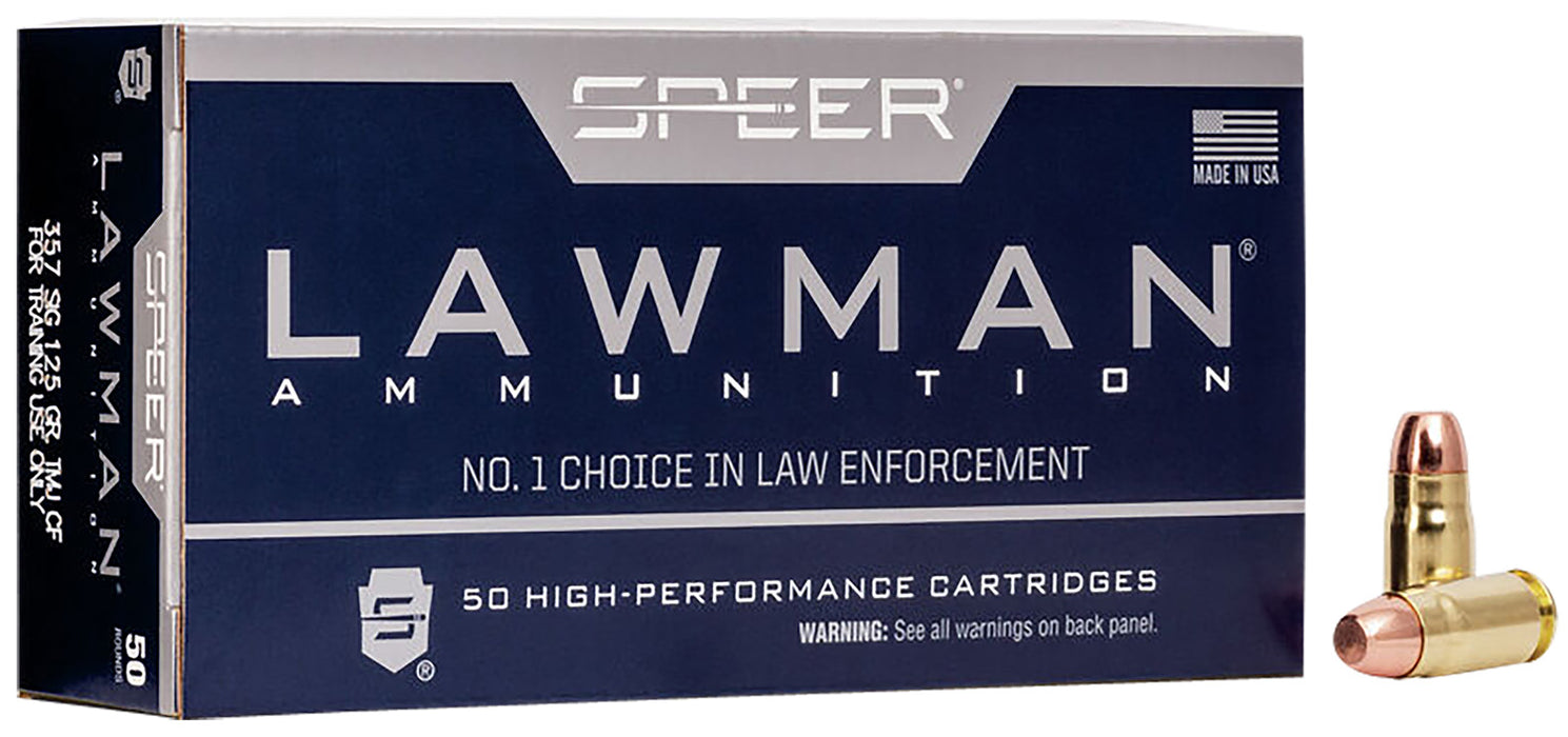 Speer 54232 Lawman Training Clean-Fire 357Sig 125gr Total Metal Jacket Flat Nose 50 Per Box/20 Case