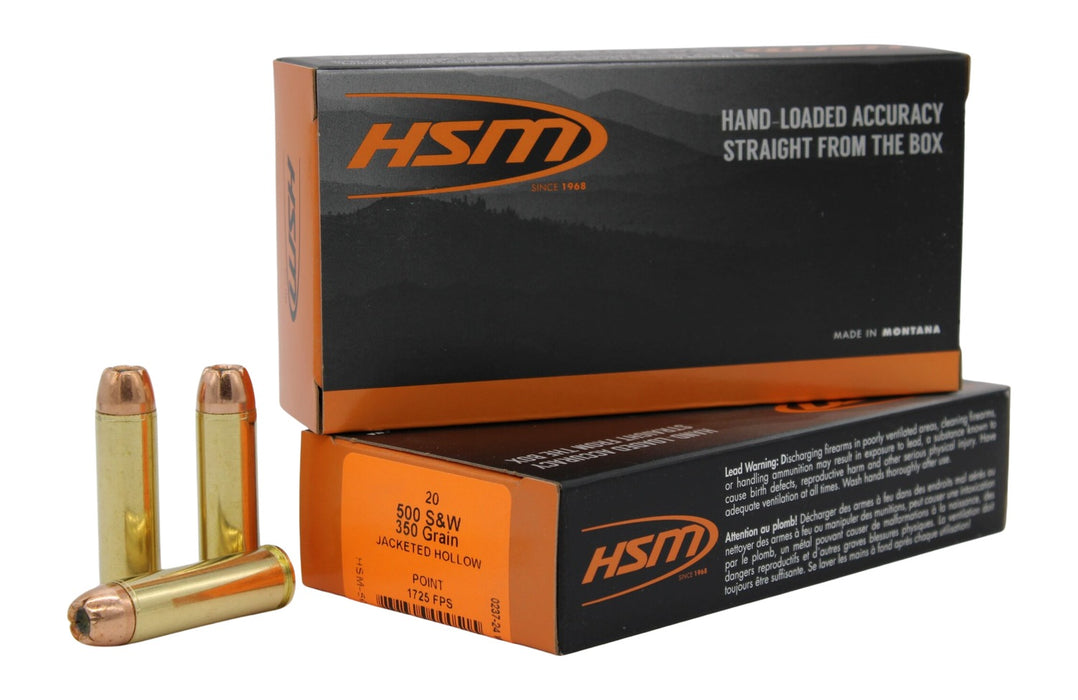 HSM 500SW1N Classic  500 S&W Mag 350 gr Jacket Hollow Point 20 Per Box/ 25 Case