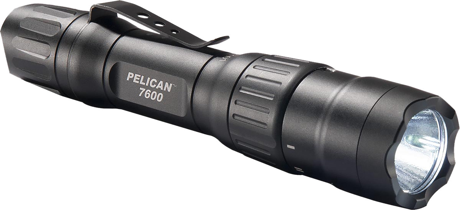 Pelican 7600 Tactical Flashlight  Black Anodized  37/479/944 Lumens White/Red/Green LED