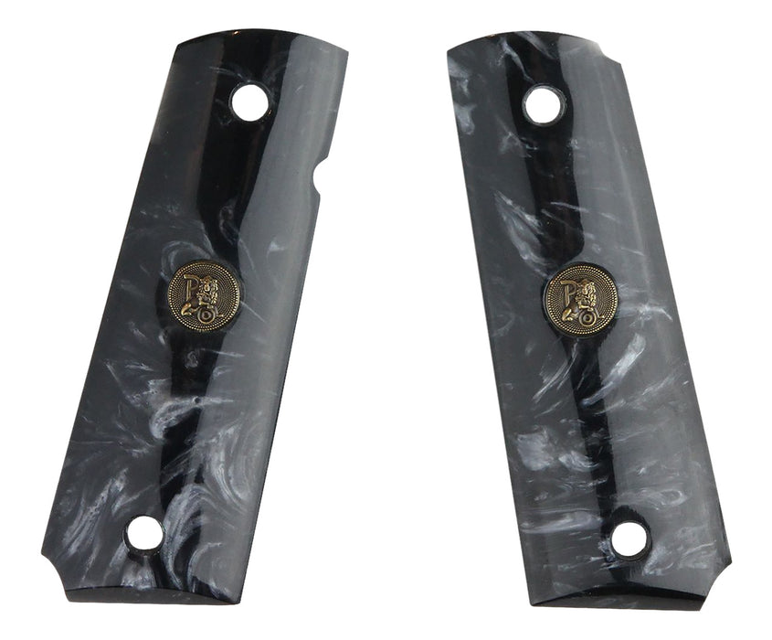 Pachmayr 62000 Custom Grip Black Simulated Pearl Panels for 1911 with Ambidextrous Safety