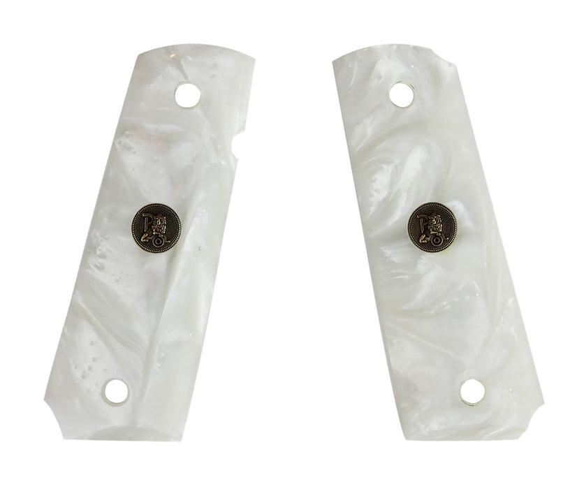 Pachmayr 62001 Custom Grip White Simulated Pearl Panels for 1911 with Ambidextrous Safety