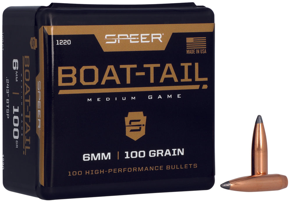 Speer 1220 Boat-Tail  6mm 100gr Jacketed Soft Point Boat Tail 100 Per Box/5 Case
