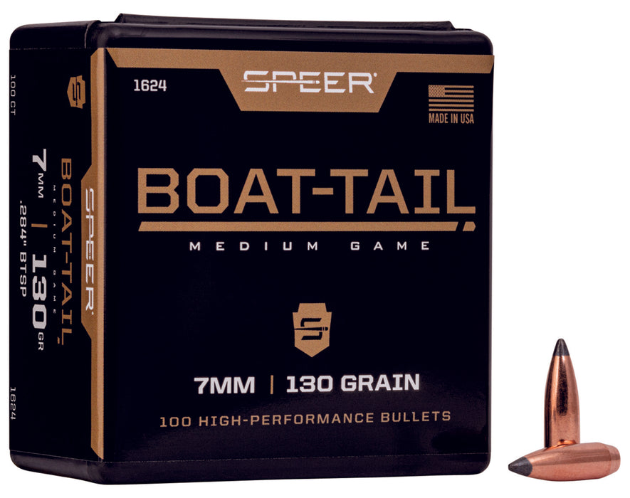 Speer 1624 Boat-Tail  7mm 130gr Jacketed Soft Point Boat Tail 100 Per Box/5 Case