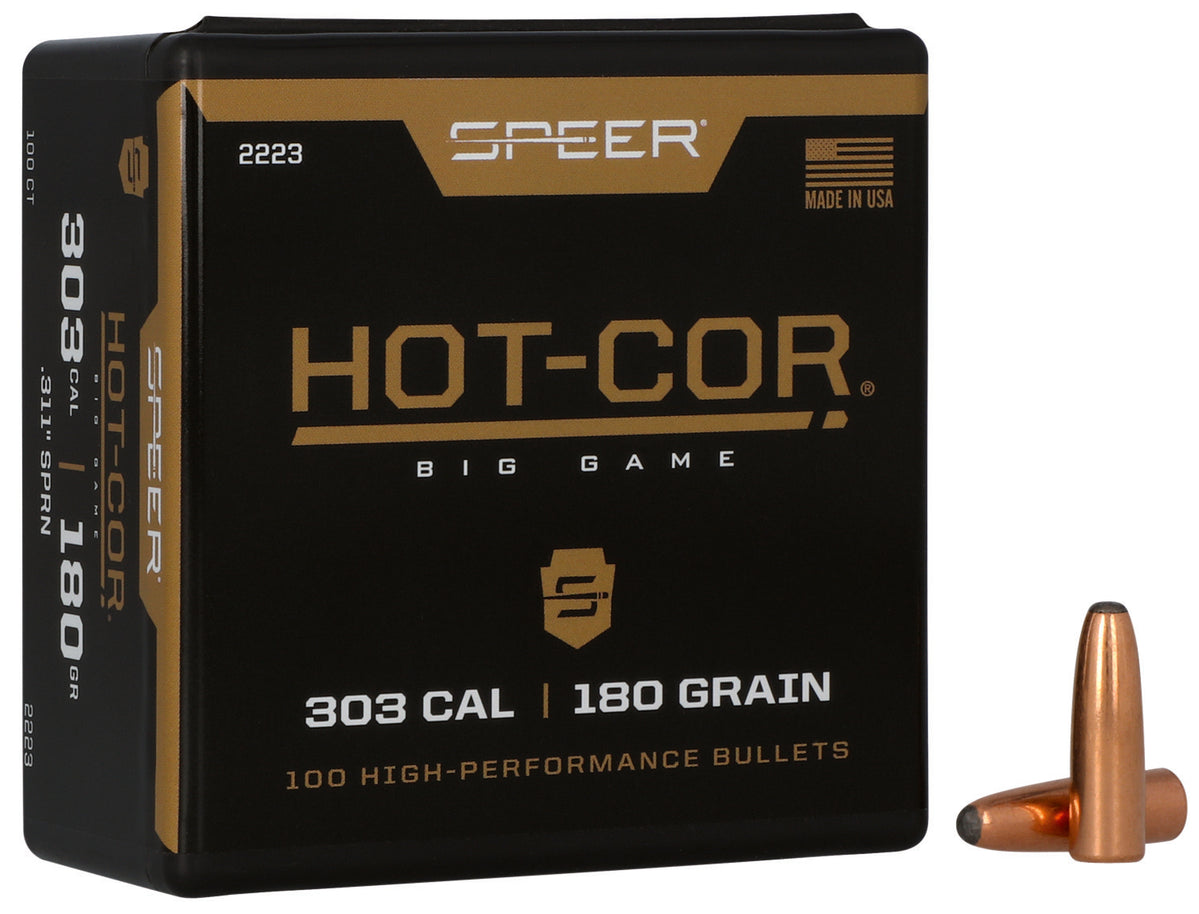 Speer 2223 Hot-Cor 303Cal 180gr Soft Point Round Nose 100 Per Box/5 Ca ...