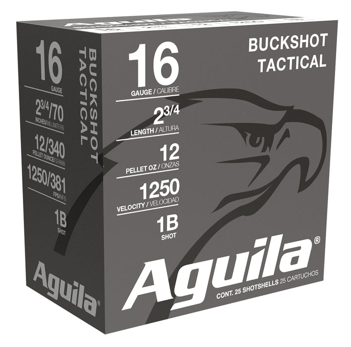 Aguila 1C1601BA Buckshot  16Gauge 2.75" 1 1/8oz 1Buck Shot 25 Per Box/10 Case