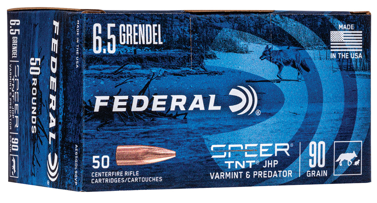 Federal AE65GDL90VP American Eagle Varmint & Predator 6.5Grendel 90gr Jacketed Hollow Point 50 Per Box/5 Case
