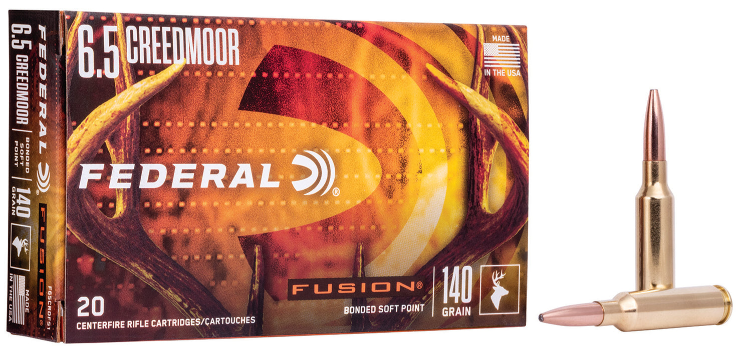 Federal F65CRDFS1 Fusion  6.5 Creedmoor 140 gr Fusion Soft Point 20 Per Box/10 Cs